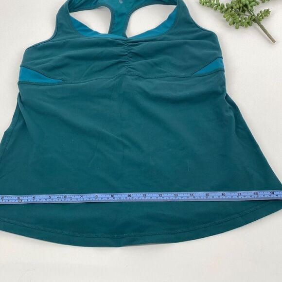 Lululemon Racer Back‎ Cinch Front Tank Medium Support Green Size 10 - Picture 10 of 12
